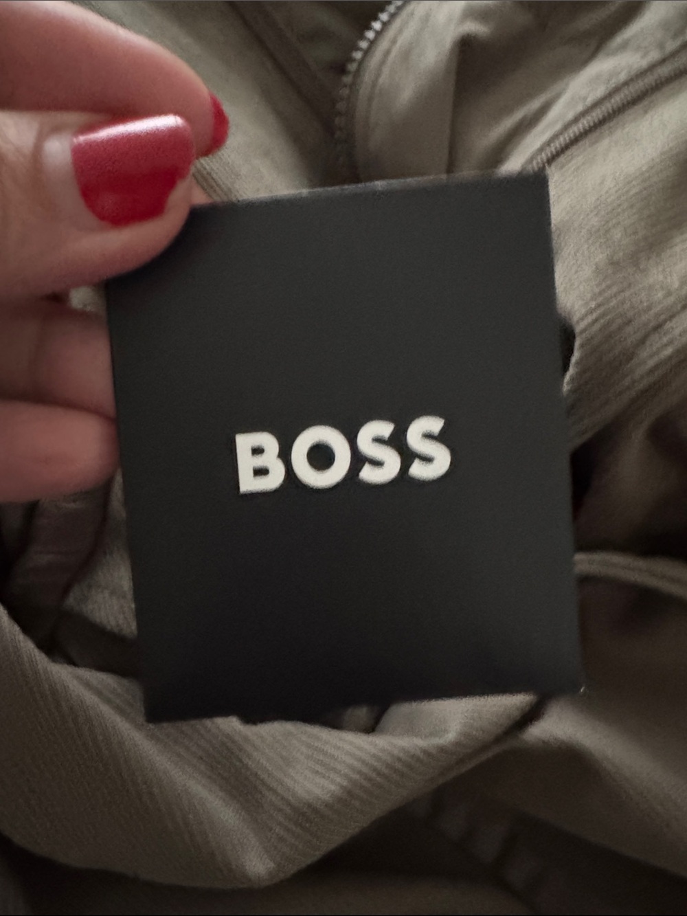 Hugo Boss Men's Olive Green Corduroy Blazer with Hooded Zip Insert - Picture 10 of 10